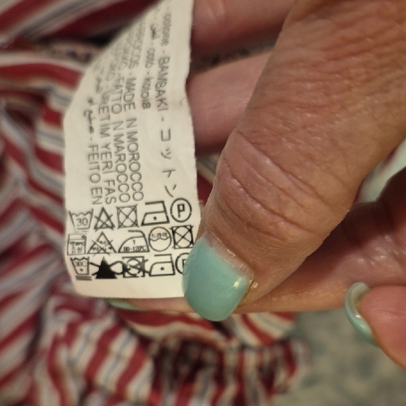 Zara Red and White Striped Off-Shoulder Crop Top - Picture 6 of 6